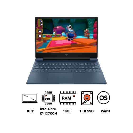لاب توب جيمنج اتش بي فيكتوس 16-r0068ne 9U5Z3EA، انتل كور i7-13700H، هارد 1 تيرا PCIe الجيل الرابع NVMe M.2 SSD، رام 16 جيجا، شاشة IPS مقاس 16.1 بوصة، بدقة QHD، بمعدل تحديث 240 هرتز، كارت شاشة انفيديا جي فورس RTX 4060 سعة 8 جيجا GDDR6، ويندوز 11 - ازرق