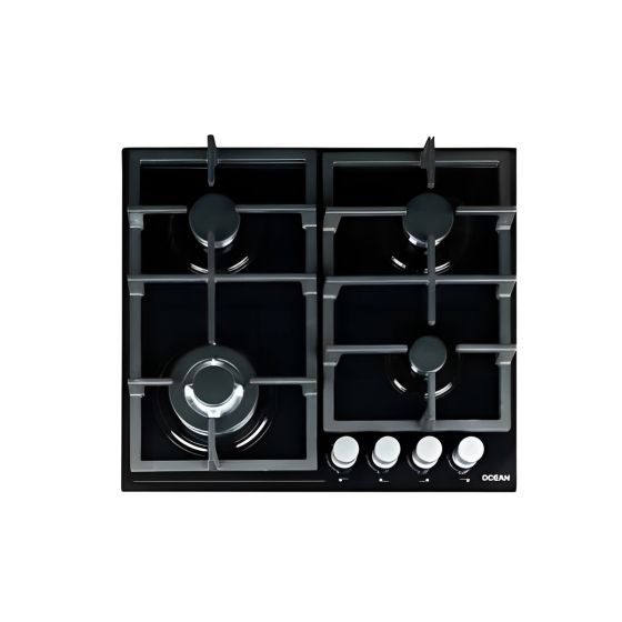 بوتاجاز بلت ان مسطح غاز اوشن، 60 سم، 4 شعلة، اسود - OGGHF 64 NI PRO SV