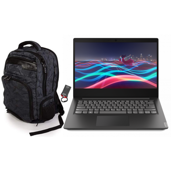 Lenovo Ideapad S145 Laptop, AMD A9-9425, 14 Inch, 1TB, 8GB RAM, AMD Radeon 530 2GB, Dos - Black with Media Tech Laptop Backpack - Grey And Silicon Power Jewel USB Flash Drive, 32GB - J01