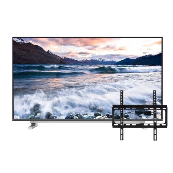 شاشة تلفزيون سمارت توشيبا 50 بوصة LED، بدقة 4K UHD، بريسيفر داخلي - 50u5965ea مع حامل شاشة تلفزيون فوكس