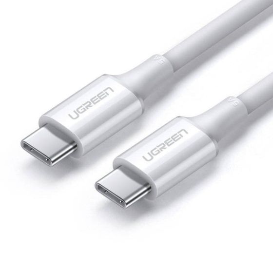 كابل USB فئة C الى USB فئة C يوجرين، قدرة 100 وات، 2 متر – ابيض