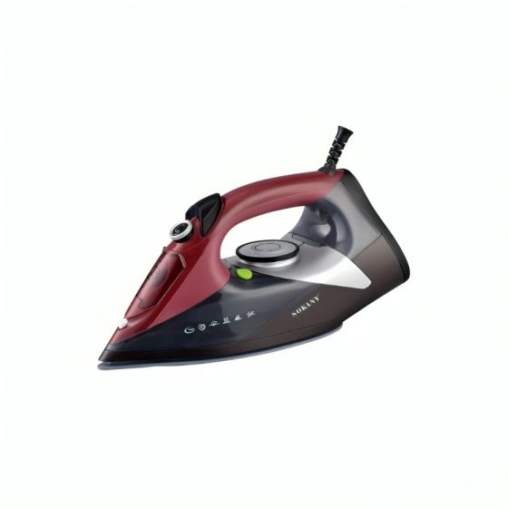Sokany Steam Iron, 300ml, 2400W, Black and Red - SK-11018
