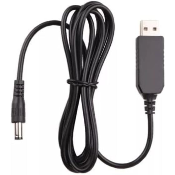 USB DC 5V to 12V Router Cable Step Up Power Cable Power Supply USB Cable with DC Jack 5.5 x 2.1mm for Fan & Led Light & Router & Speakers (1M)