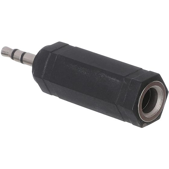 2.5mm Mono Plug Male to 3.5mm Female Headphone Adapter- Black