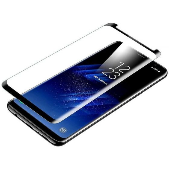 شاشة حماية 3D لسامسونج جالكسي S9 - شفاف / اطار اسود