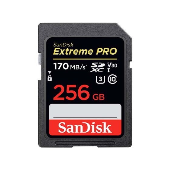 بطاقة ذاكرة SDXC سانديسك اكستريم برو، 256 جيجا، متعددة الألوان - SDSDXXY-256G-GN4IN