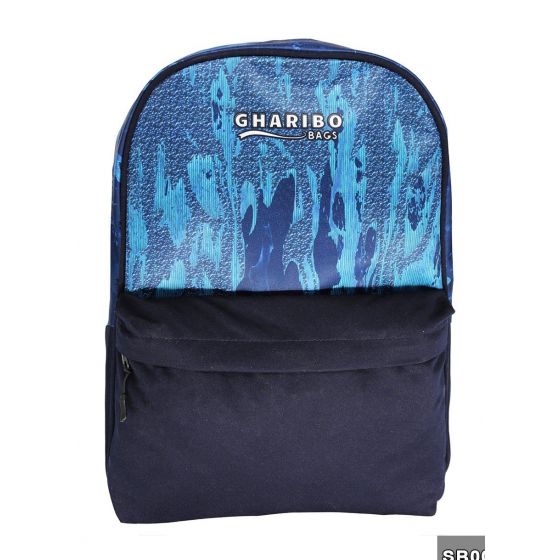Gharibo Bags School Backpack for Kids, Ghosty Pattern - Blue and Black