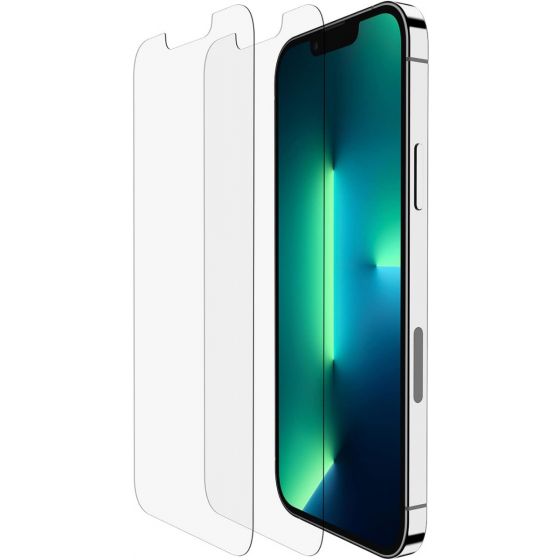 Belkin Tempered Glass Screen Protector for Apple iPhone  13, 13 Pro- Transparent- 2 Pieces