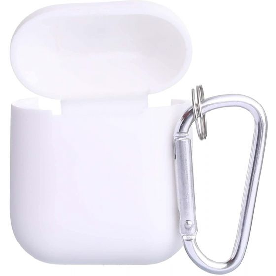  Silicone AirPods Case with Hanger - White