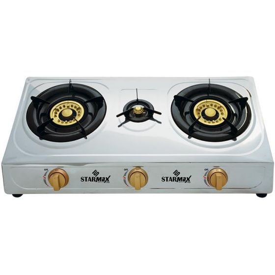 موقد غاز ستار ماكس برو، 3 شعلة، ابيض - SM-1510 G