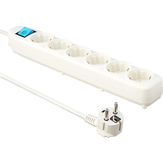 ILock Power Strip, 6 Outlets with Switch, 3500W, White - SH5035W