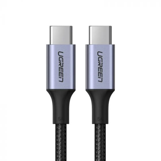 كابل يوجرين USB-C الى USB-C، قدرة 100 وات، 2 متر، رمادي واسود- US316