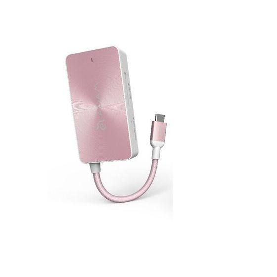 محول موزع USB-C ادم ايلمنتس 5 في 1، 80 وات،وردي - PDC501