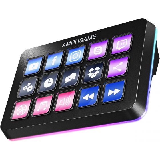 Fifine AmpliGame Stream Controller, 15 Macro Keys, Black - D6