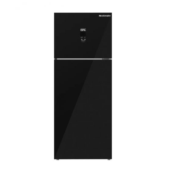 ثلاجة يونيون اير بفريزر علوي، نوفروست، 330 لتر، اسود - URN-400DLBG1A-DTHS