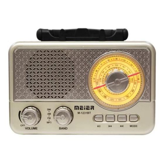 Meier Rechargeable Radio, Gold - M-1231BT