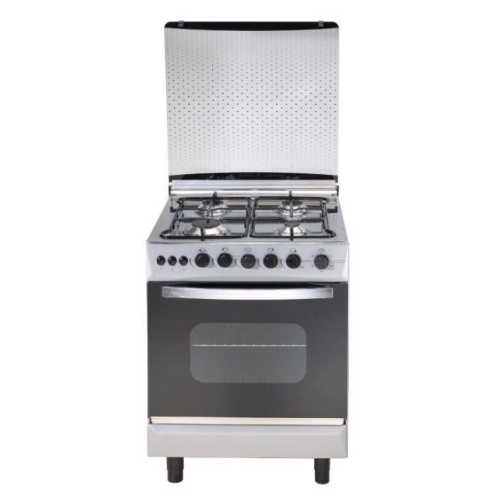 Universal Grand Rosa Gas Cooker, 4 Burners, Silver- 5504 GR