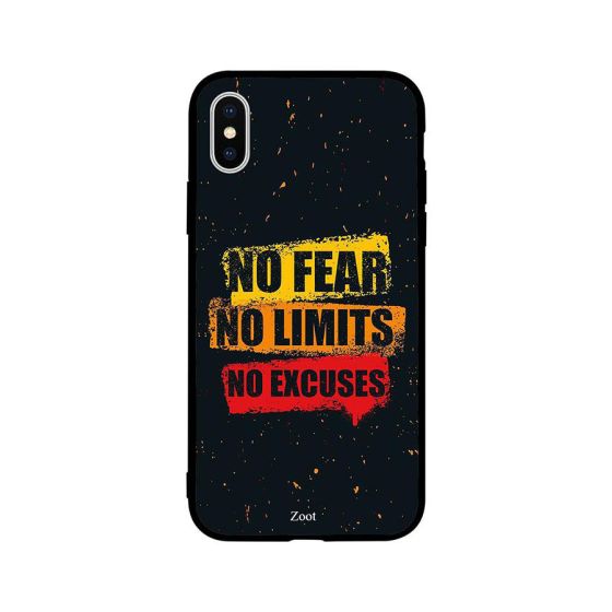 جراب ظهر بطبعة عبارة No Fear Limits Excuses لابل ايفون XS