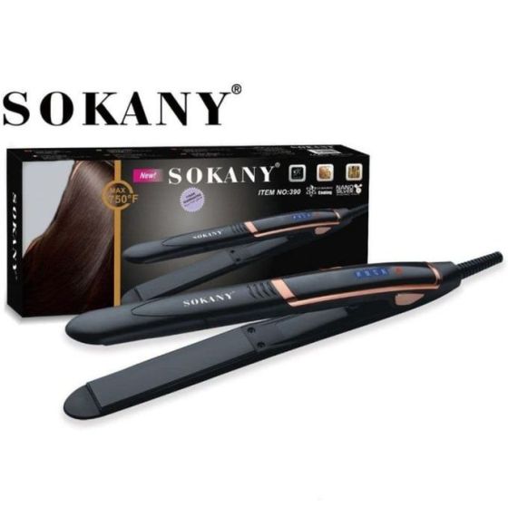 Sokany Hair Straightener, 50W, Black - 390