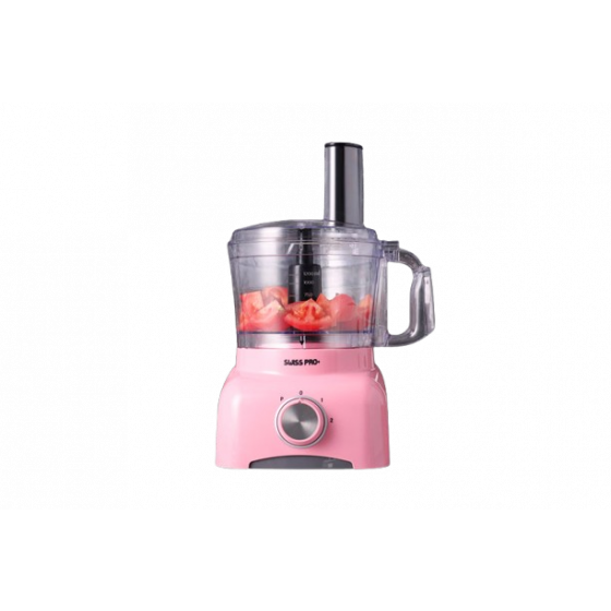 Swiss Pro Plus Food Processor, 600 Watt, Pink - SP-FOOD600.8