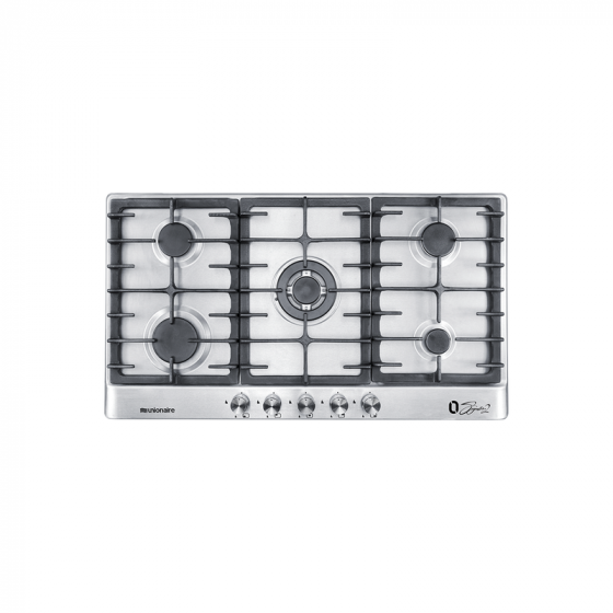 Unionaire O-Signature 2 Gas Built-in Hob, 90cm, 5 Burners, Silver - BH5090S8ISOS