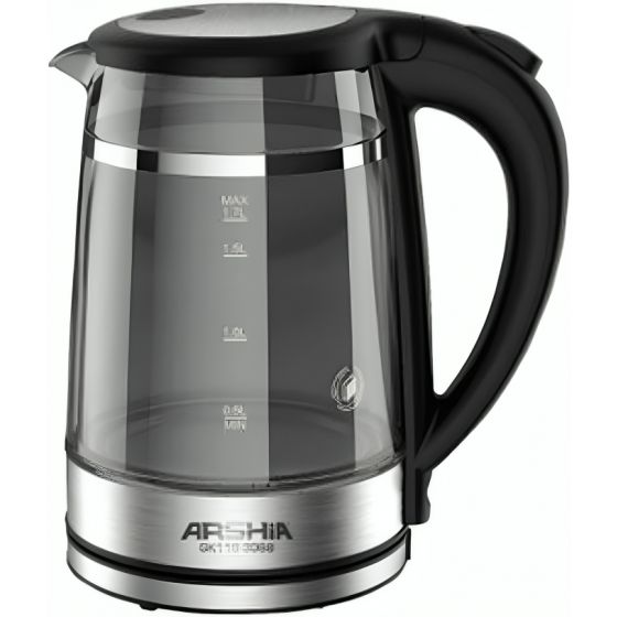 Arshia Electric Kettle, 1.7 Liters, 1800W, Black - GK116-3068