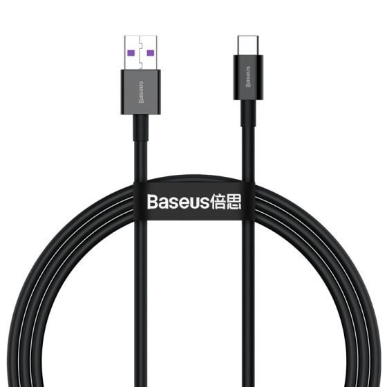 Baseus Superior Series USB-A to USB-C Charging and Data Cable, 1 Meter, Black - CATYS-01