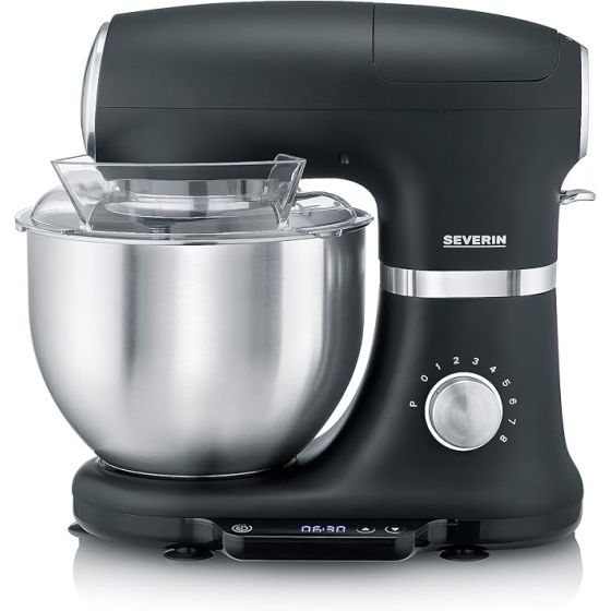 Severin Stand Mixer, 5.5 Liters, 1000 Watts, Black and Silver - KM 3898