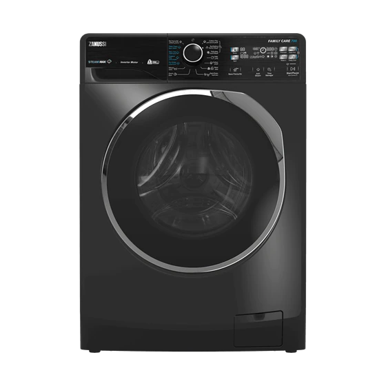 Zanussi Steammax Inverter Washing Machine, 7 Kg, Black - ZWF7221BL7