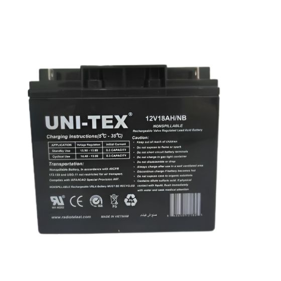 بطارية حمضية قابلة للشحن يونيتكس قابلة للشحن، 12 فولت، اسود - 12V18AH-NB