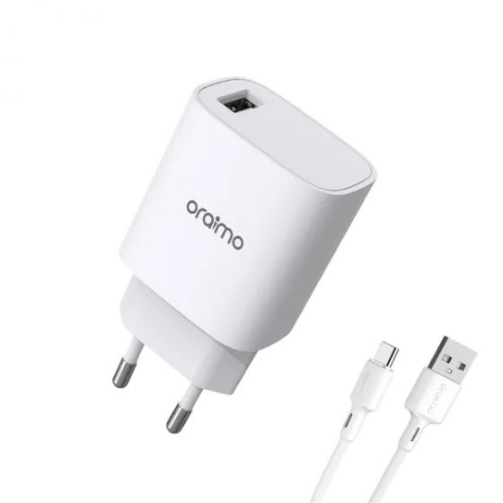 Oraimo Cannon 2 Pro Wall Charger, 18W, USB-A Port, White - OCW-E97S