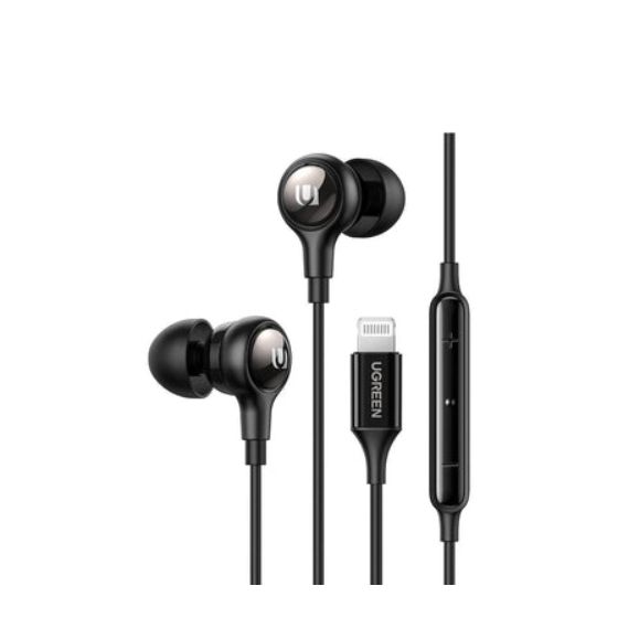UGREEN Lightning In-Ear Wired Earphones with Microphone, Black - 30631