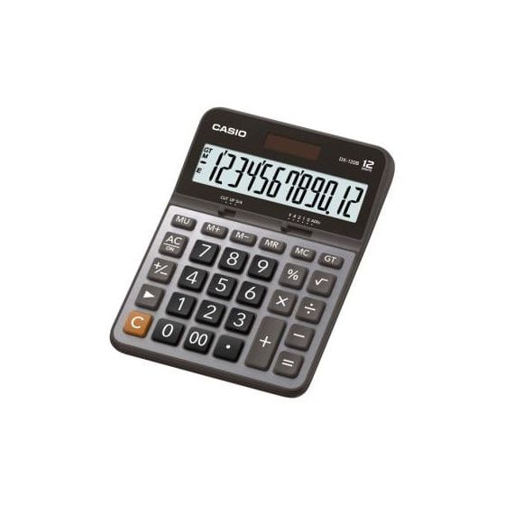 آلة حاسبة عملية كاسيو، اسود ورمادي - DX-120B