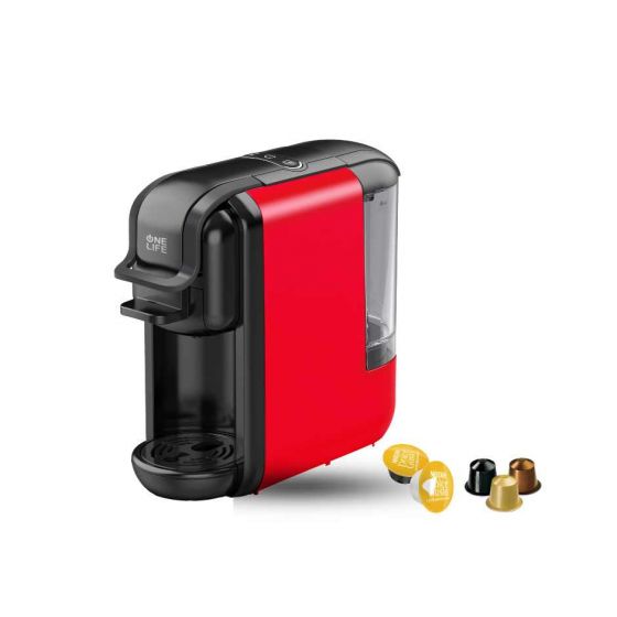 One Life Espresso Machine, 600 ml, 1500 Watt, Black and Red  - ES90R/B