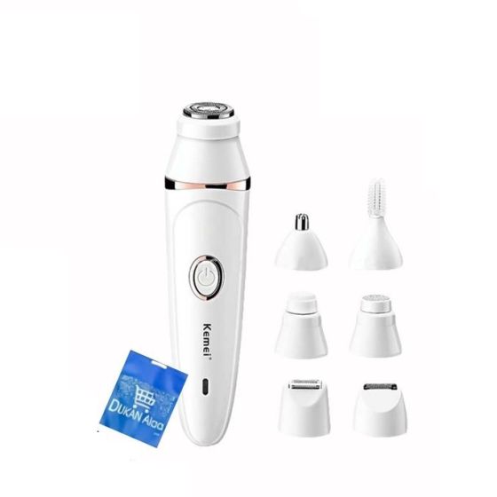 Kemei 7 in 1 Epilator, White- KM-375- with Gift Bag