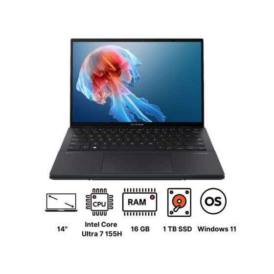 لاب توب اسوس زن بوك ديو UX8406MA-PZ073W 90NB12U1-M002N0، انتل كور الترا 7 155H، هارد 1 تيرا SSD، رام 16 جيجا، شاشة 14 بوصة 3K، 120 هرتز، كارت شاشة انتل Arc جرافيكس، ويندوز 11 - رمادي