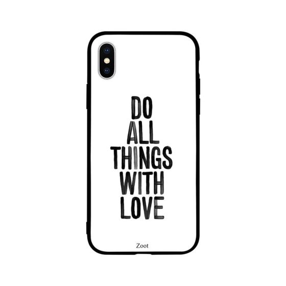 جراب ظهر بطبعة عبارة Do All Things With Love لابل ايفون X