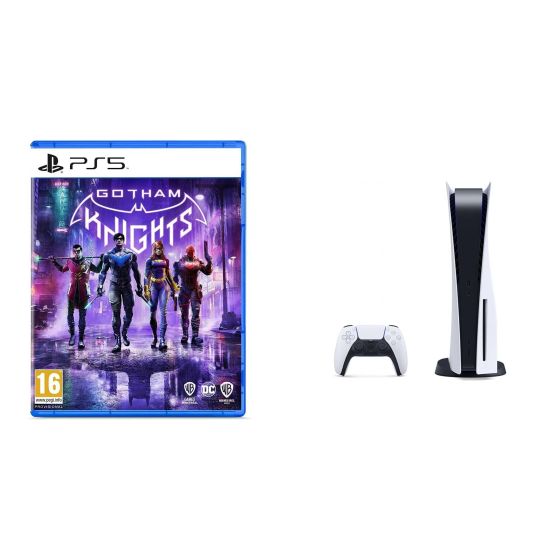 Sony PlayStation 5, 1 Wireless Controller, White - CFI-1016A01 MEE, with Gotham Knights for PlayStation 5