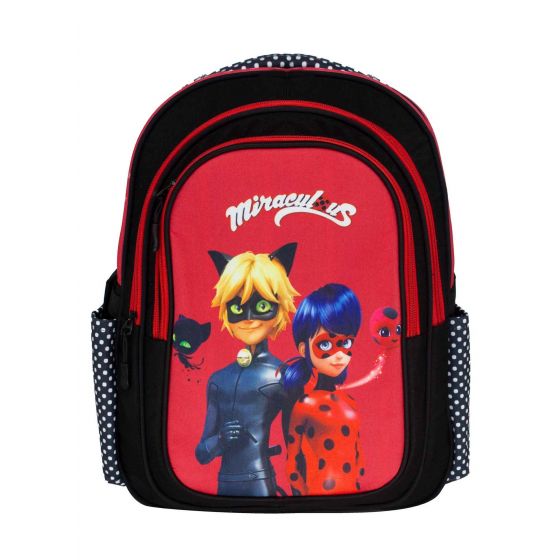 Gharibo Bags School Backpack For Girls, Miraculous Pattern - Black