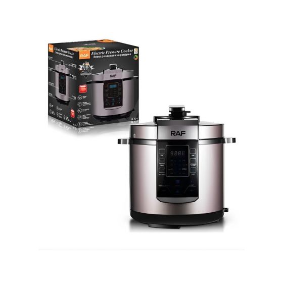 RAF Electric Pressure Cooker, 6 Liter, 1000 Watt, Silver- R171