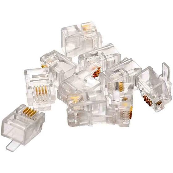 Rj11 Connectors (10 Pieces) - Clear