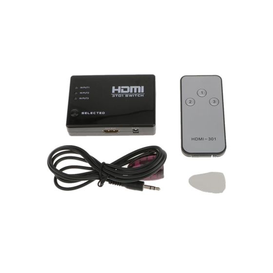 سويتش سبليتر HDMI، بعدد 3 منفذ - اسود