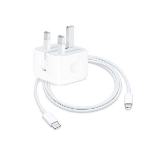 Apple Wall Charger with USB-C to Lightning Cable, 20W, White - MHJF3ZE