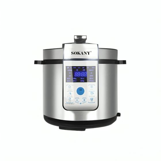 Sokany Digital Pressure Cooker, 6 Liters, 1500W, Silver - SK-07044