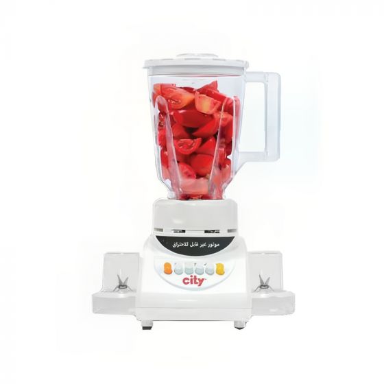 City 4 in 1 Blender Set with 2  Mills, 1.5 Liters, 500 Watt, White - HMA-1022