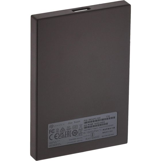 Seagate One Touch External Hard Disk Drive, 1TB, Black - STKB1000400