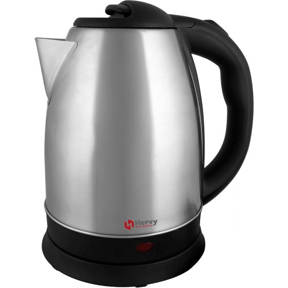 Hervy Tipo Electric Kettle, 1.5 Liter, 1500 Watt, Silver- KTI001