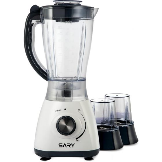 خلاط ساري مع 2 مطحنة، 500 وات، ابيض - SRBLW-21002