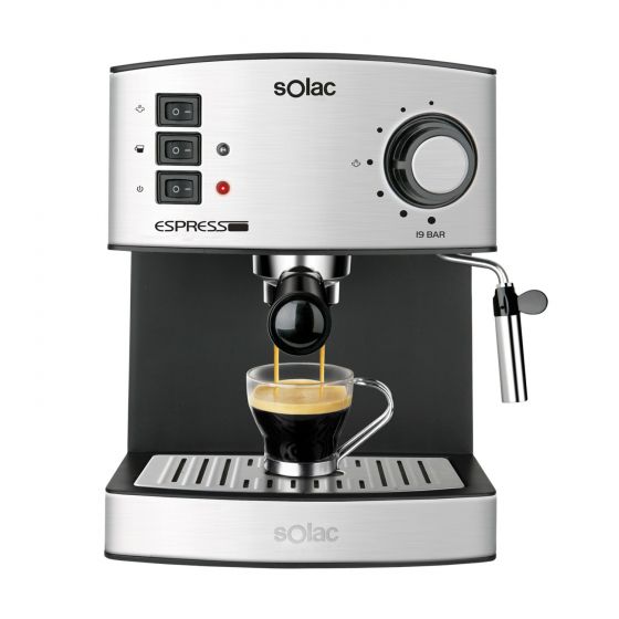 Solac Espresso Machine, 19 Bar, Silver - CE4480