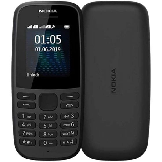 Nokia 105 Dual SIM, 4MB, 4MB RAM, 2G - Black
